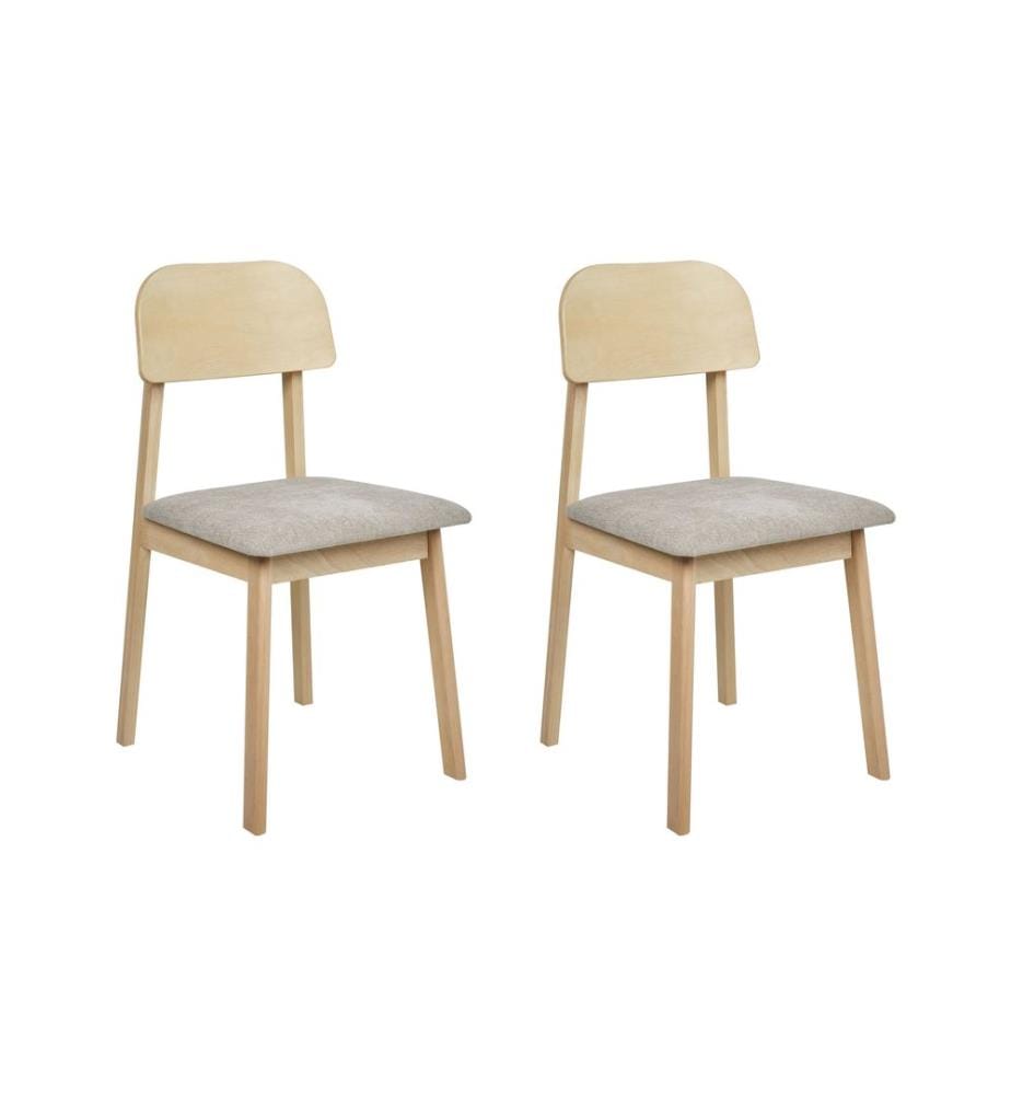 Esszimmerstuhl 2er Set SCANDIA Holz Taupe