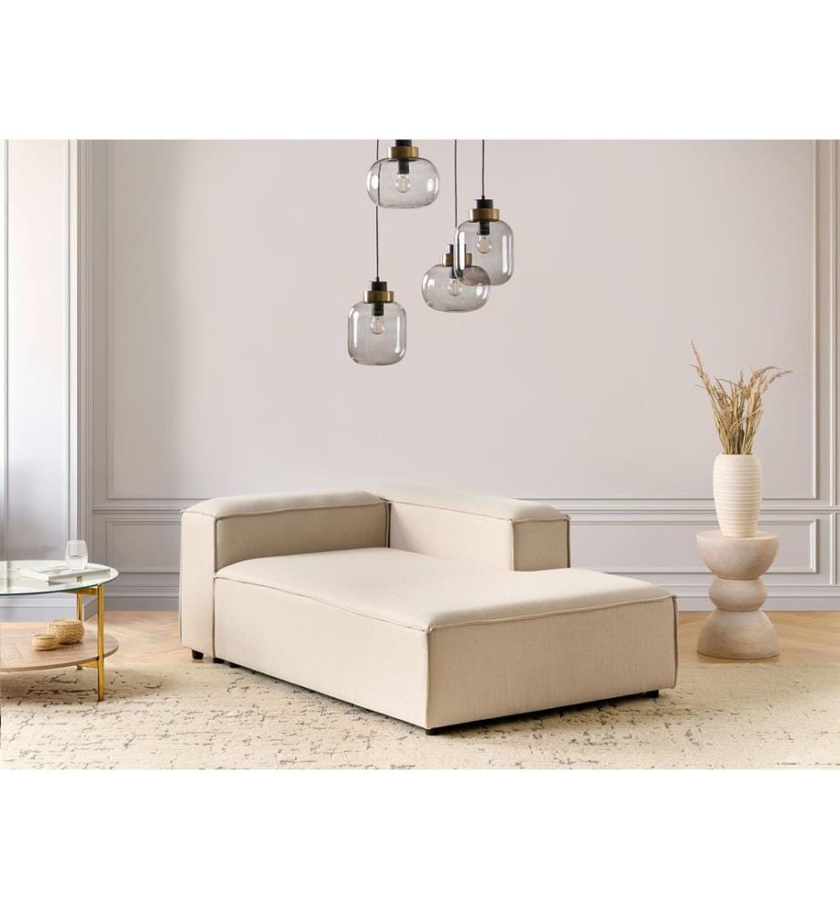 Chaise longue versione sinistra ARDAL Tessuto Beige