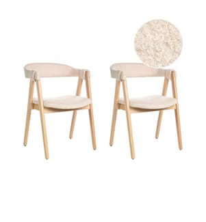 Esszimmerstuhl 2er Set DAY Bouclé Hellbraun / Beige