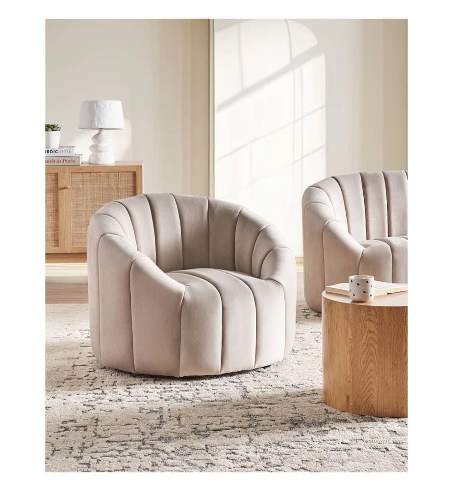 Sessel MALUNG Samtstoff Beige