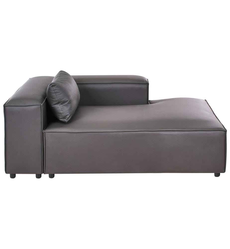 Chaise longue côté gauche BRANDE Cuir PU Noir