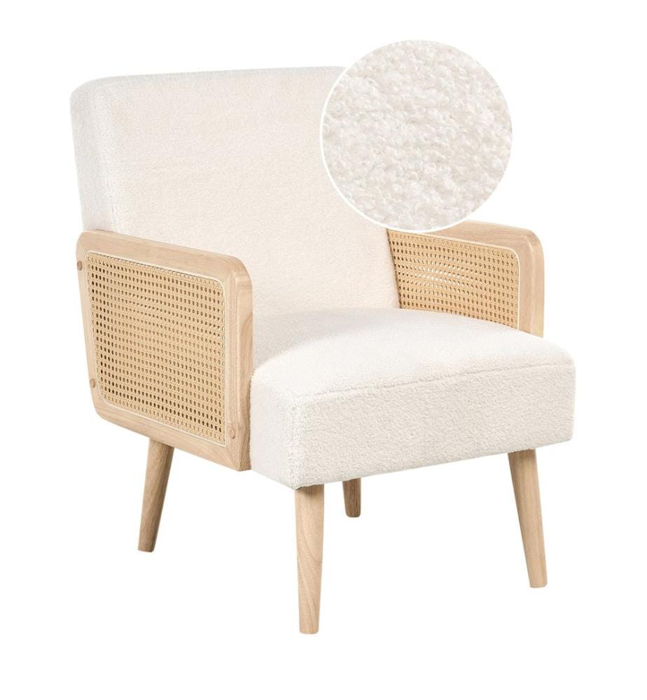 Sessel HOJBY Bouclé Cremeweiss