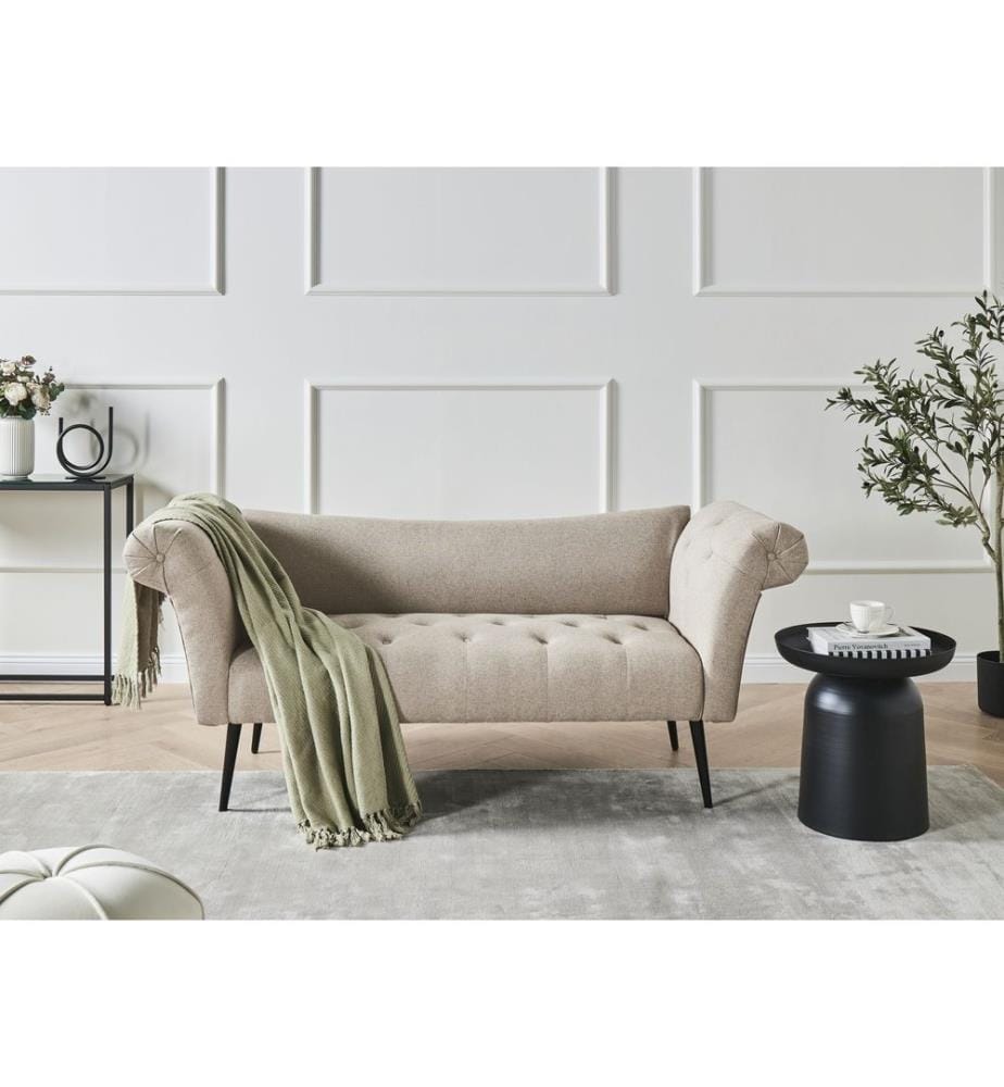Chaiselongue NANTILLY Stoff Hellbraun