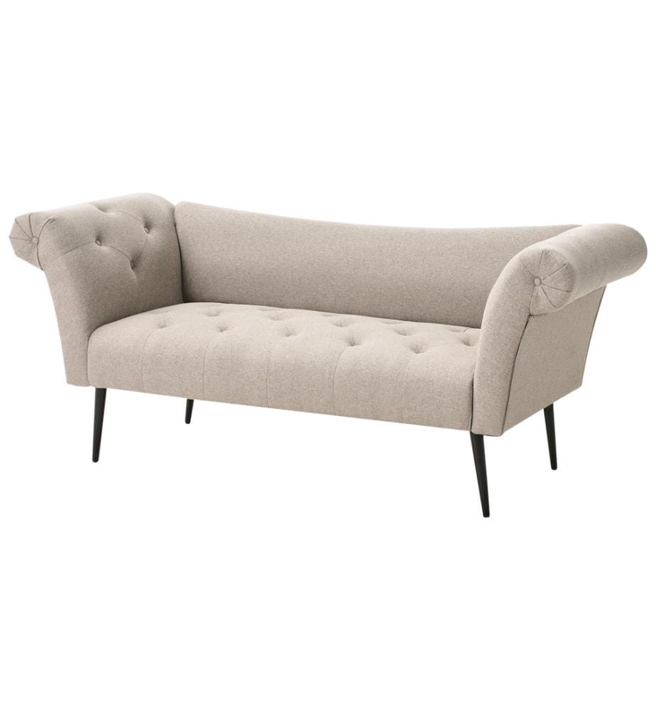 Chaiselongue NANTILLY Stoff Hellbraun