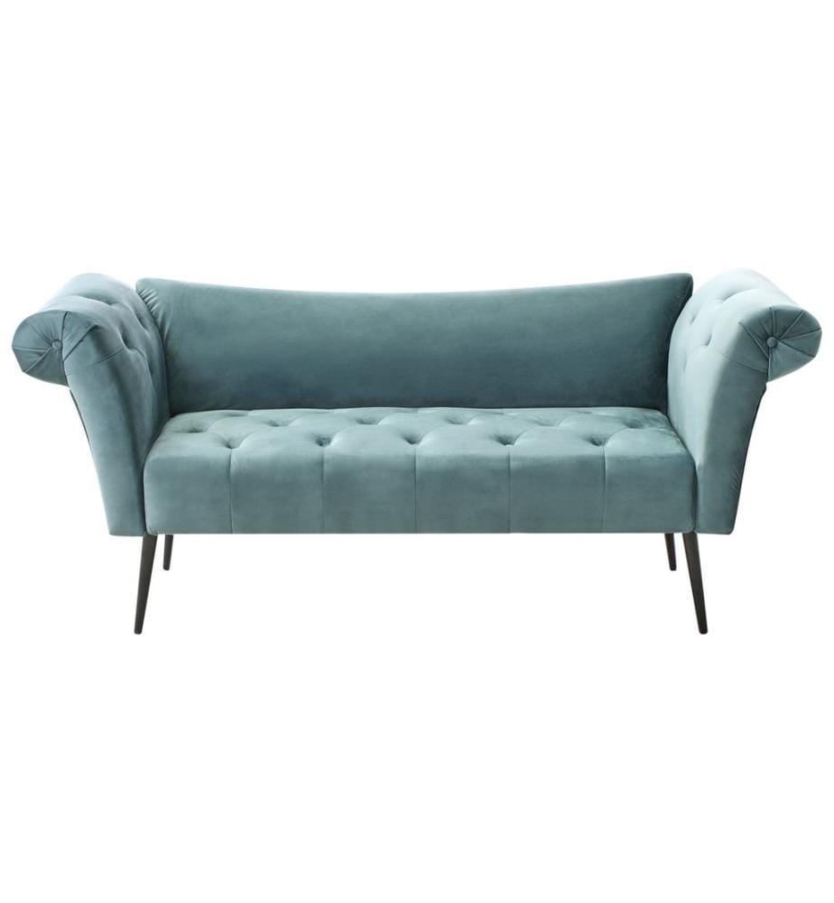 Chaise longue NANTILLY Velours Bleu paon
