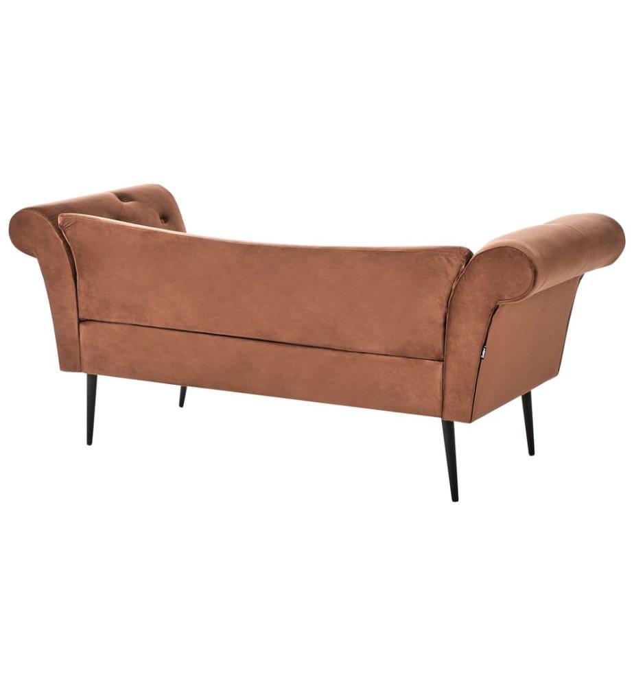 Chaise longue NANTILLY Velours Marron doré