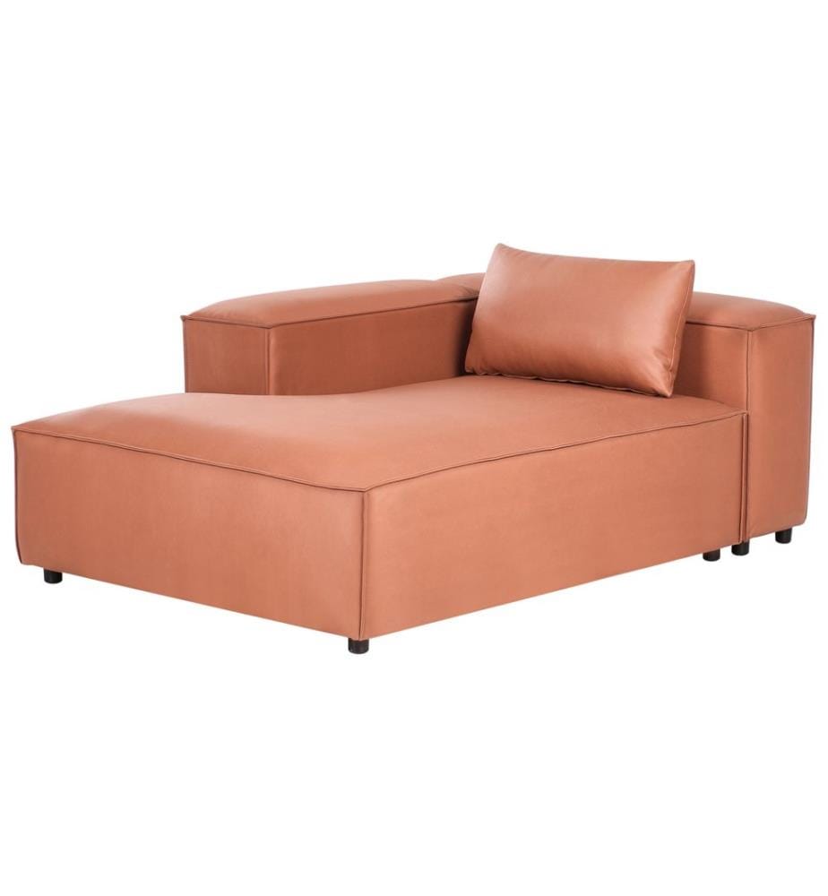 Rechtsseitige Chaiselounge BRANDE Kunstleder Goldbraun