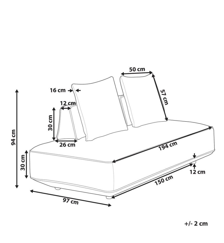 Chaiselongue SEILLANS Stoff Hellgrau