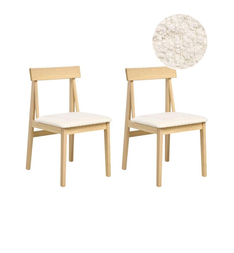 Esszimmerstuhl 2er Set ISLE Holz Hellbraun / Beige