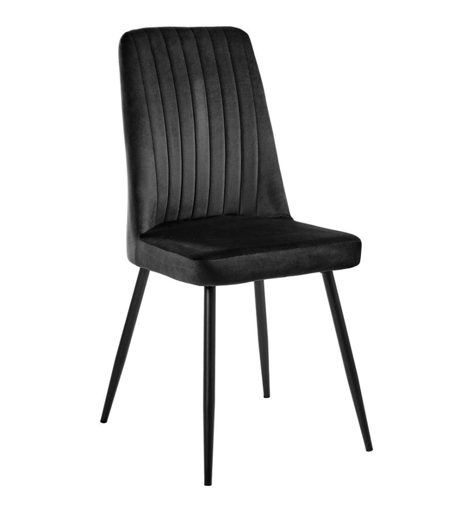 Esszimmerstuhl 4er Set KIRBY Samtstoff Schwarz