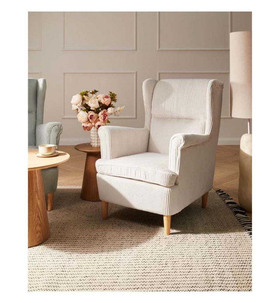 Ohrensessel ABSON Cord Hellbeige