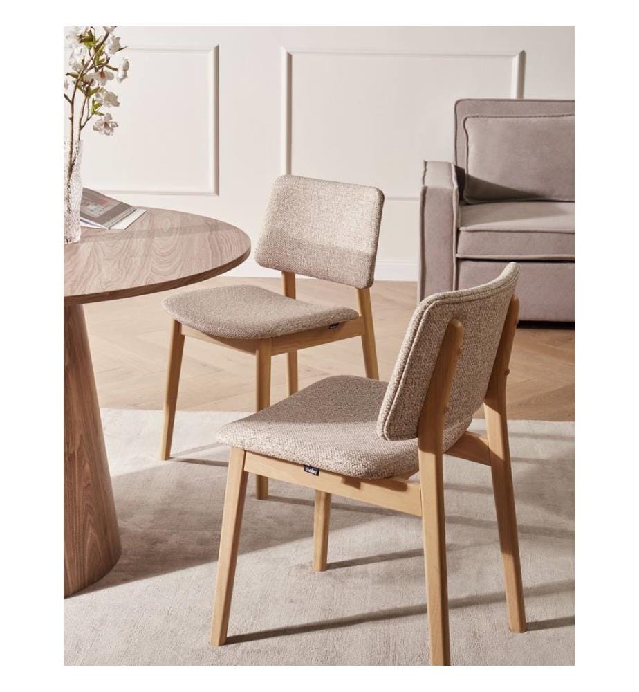Esszimmerstuhl 2er Set BLANE Bouclé Hellbraun / Taupe