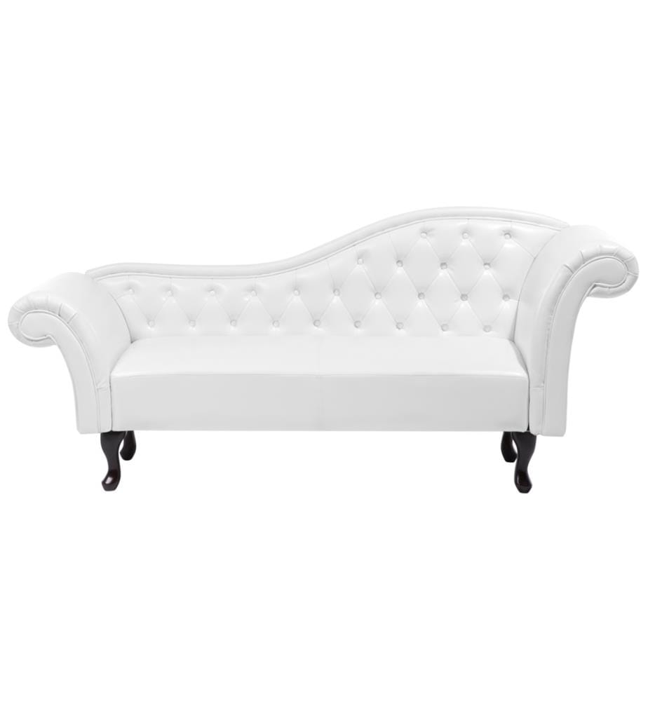 Chaise longue côté droit LATTES Cuir PU Blanc