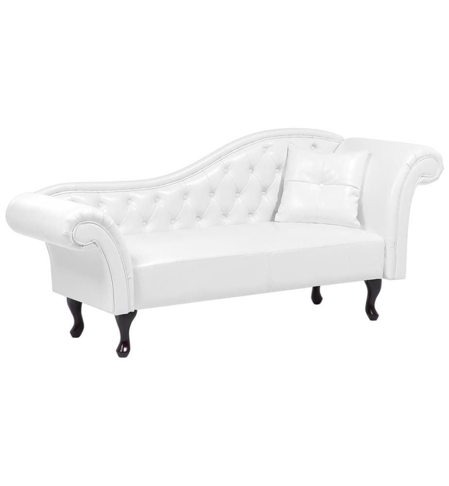 Chaise longue côté droit LATTES Cuir PU Blanc