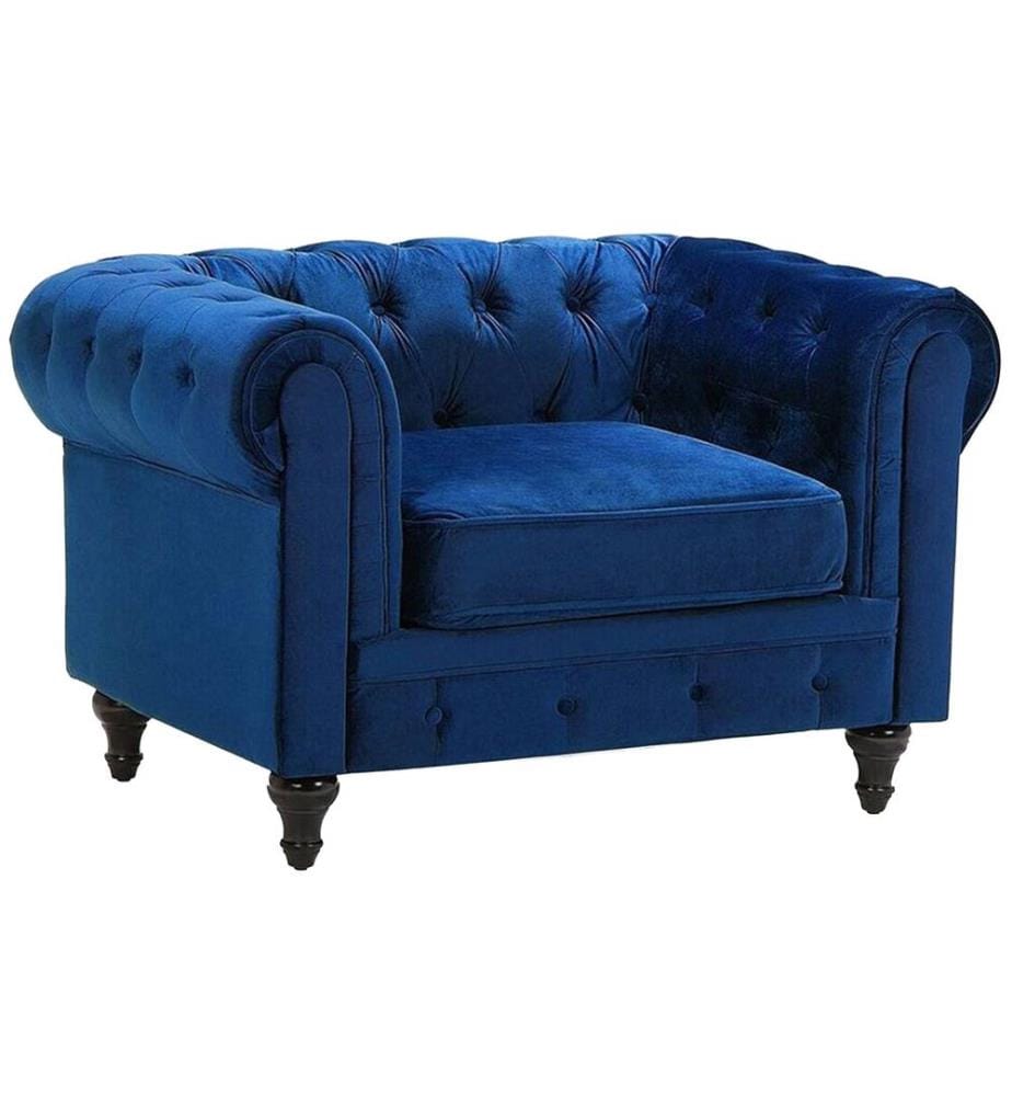 Sessel CHESTERFIELD Samtstoff Marineblau