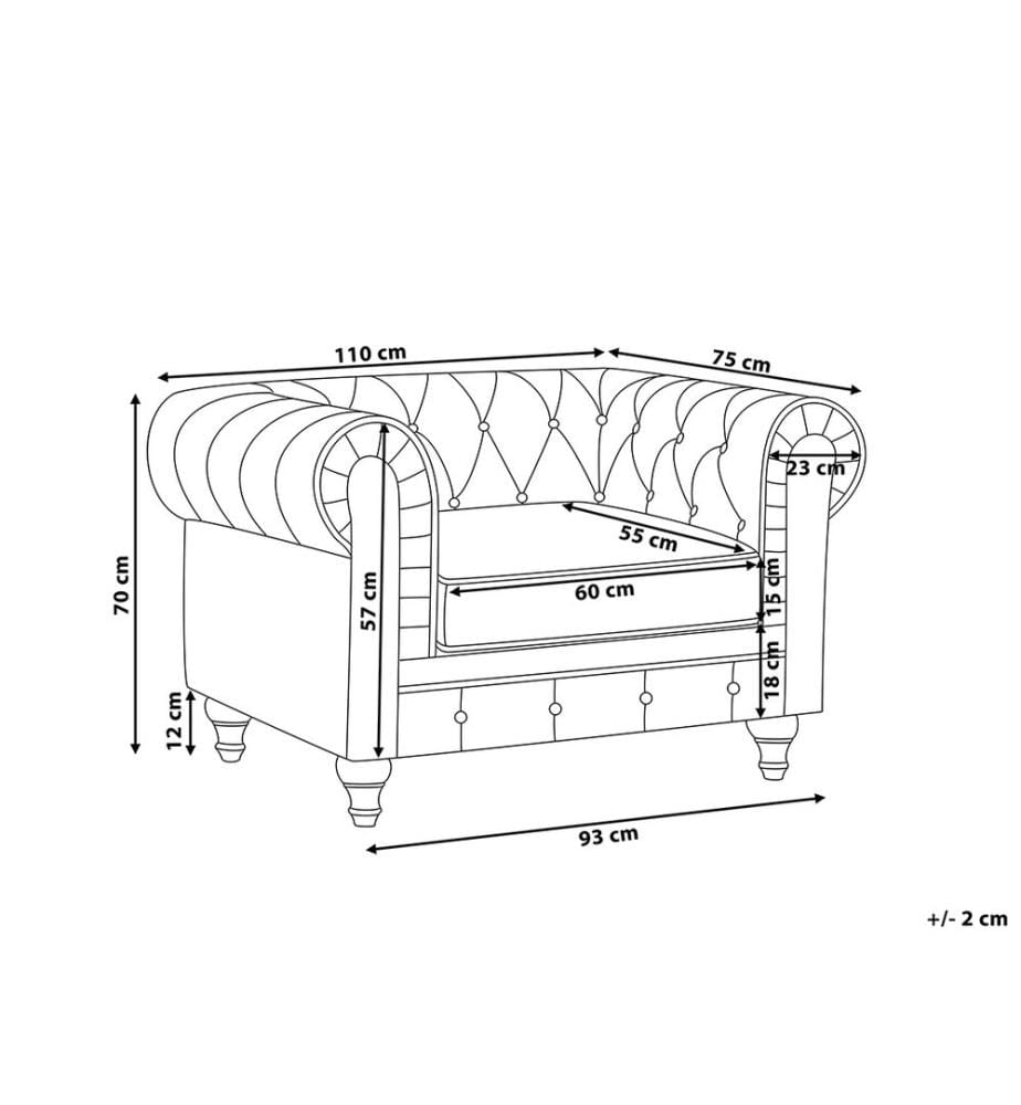 Sessel CHESTERFIELD Samtstoff Marineblau