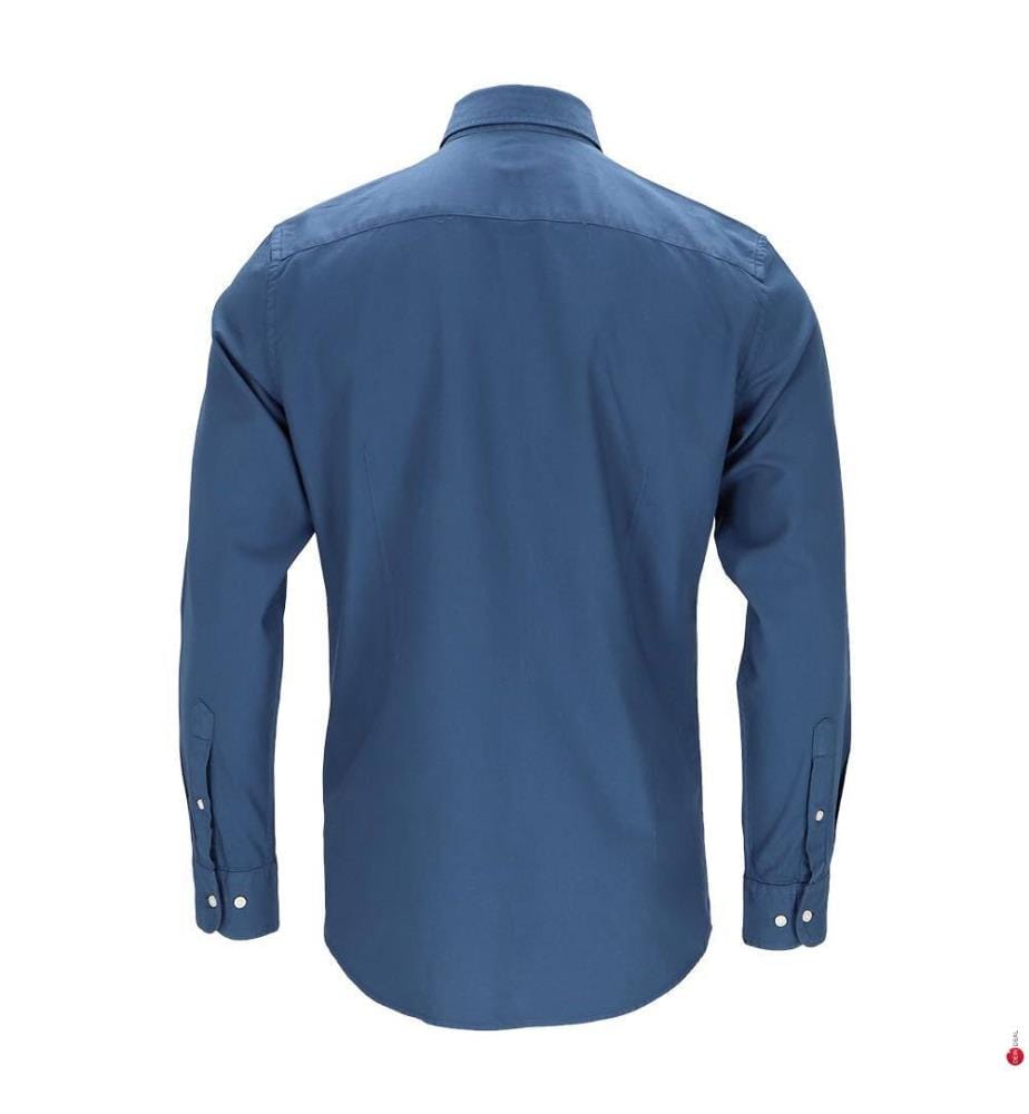 Camicia in twill spazzolato - Blu