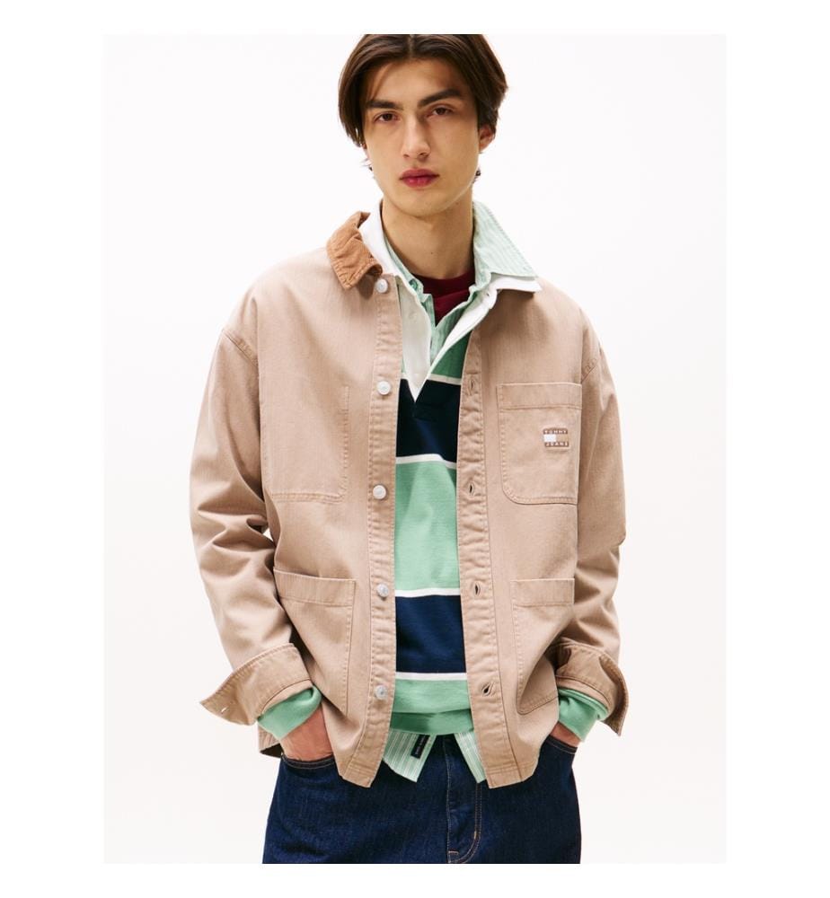 Oversize-Überhemd - Beige