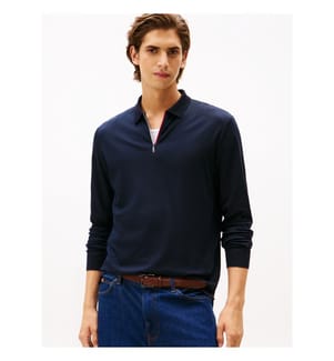 Polo Zippé en Interlock - Marine