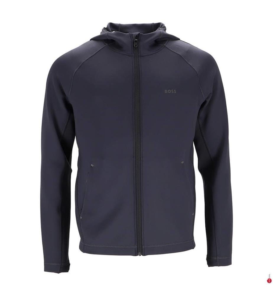 Sweat à capuche zippé avec logo réfléchissant - Bleu Foncé