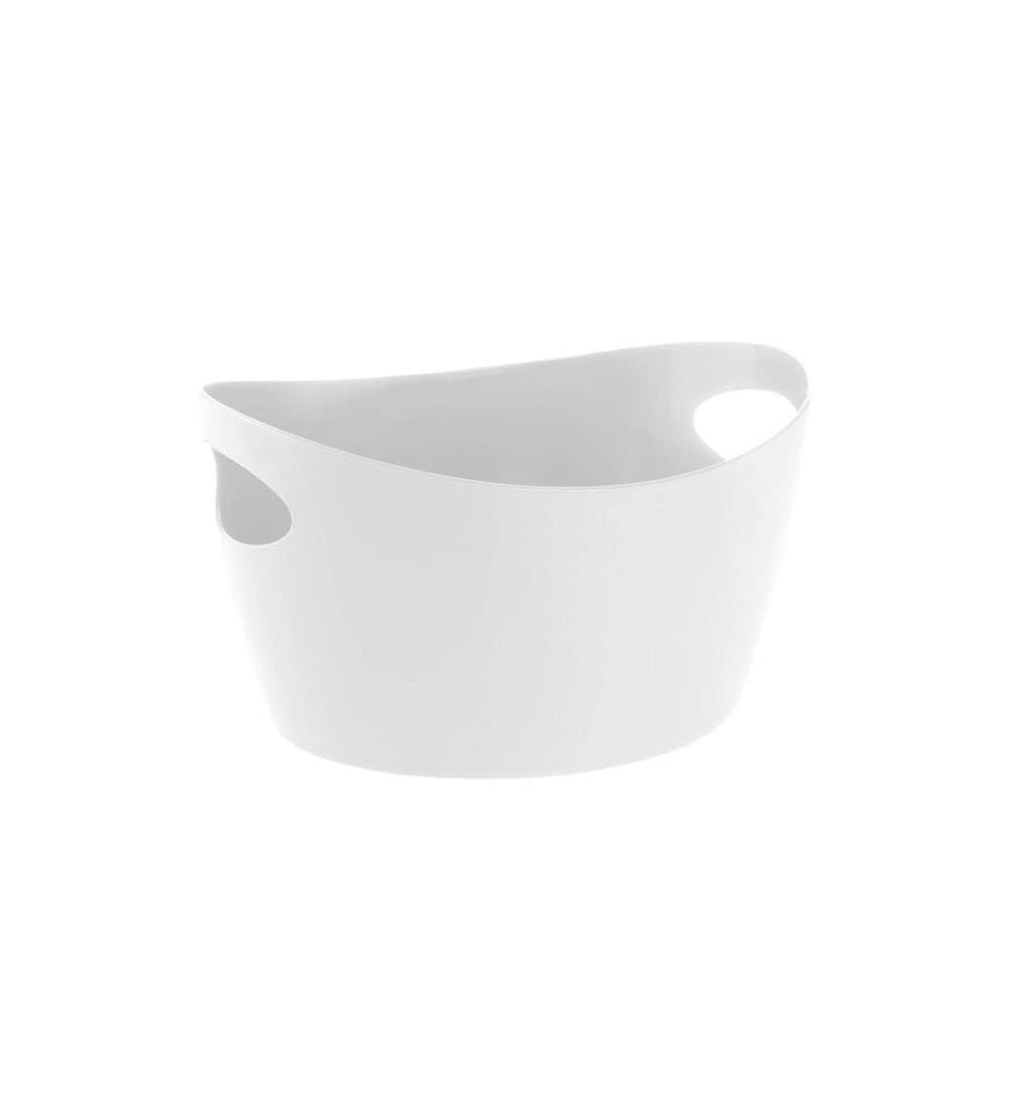 KOZIOL - Corbeille à linge Bottichelli L 15 l, Blanc mat/Blanc
