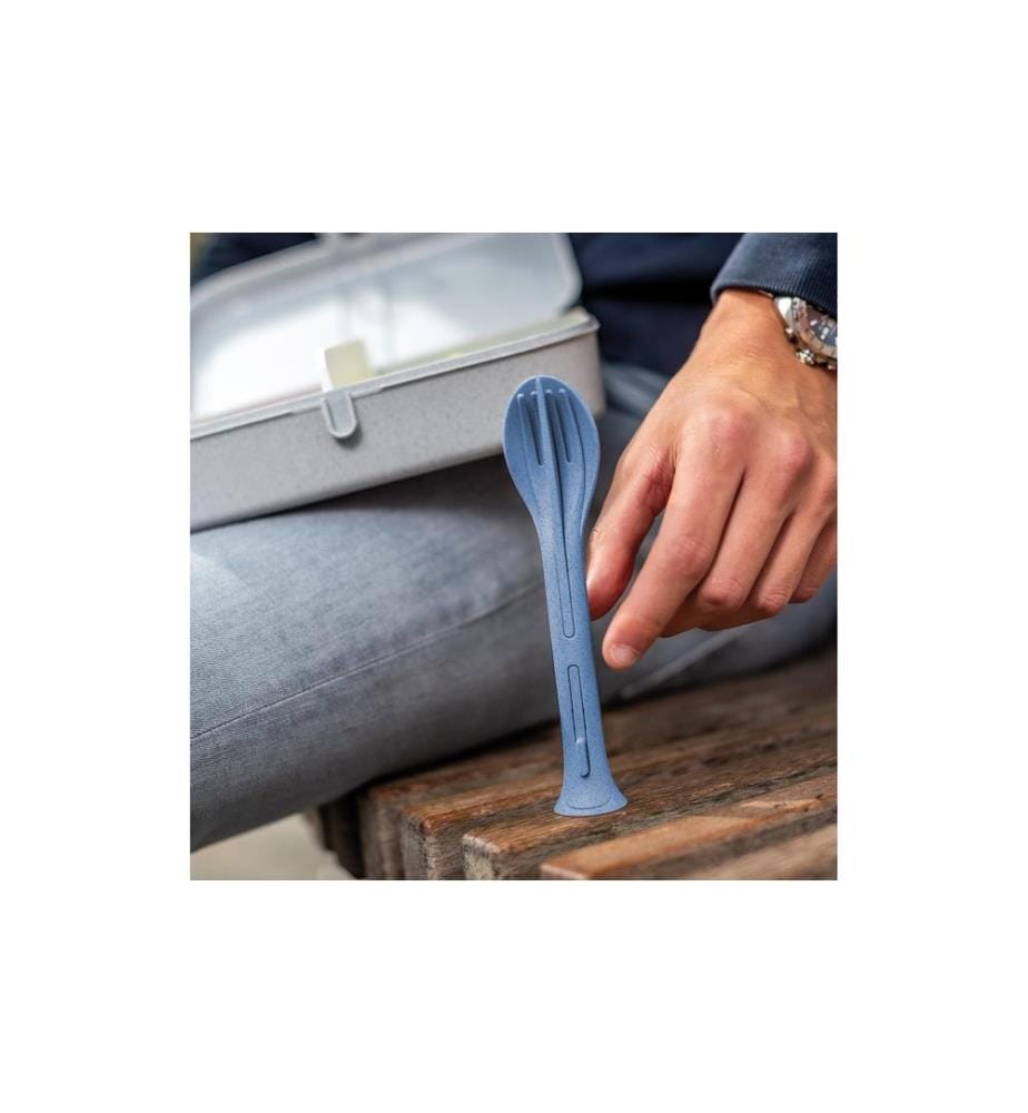 KOZIOL - Couverts à emporter Klikk Pocket 3-parties, Bleu