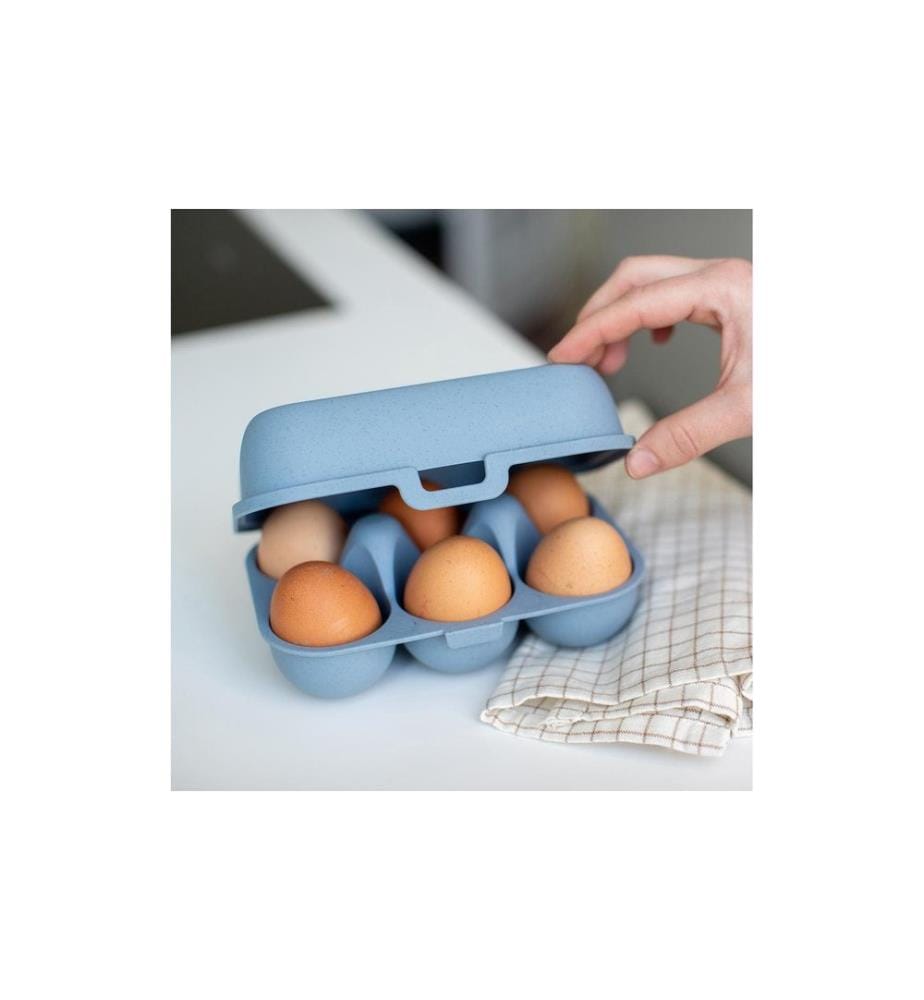 KOZIOL - Eierbox To Go mini 17 cm x 11.8 cm, Blau