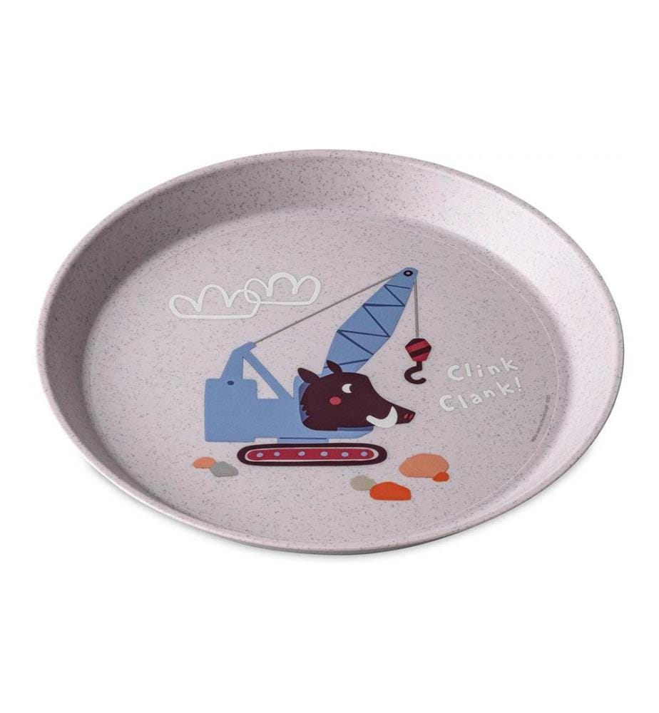 KOZIOL - Kinderteller CONNECT TRUCKS purple grey 400 ml