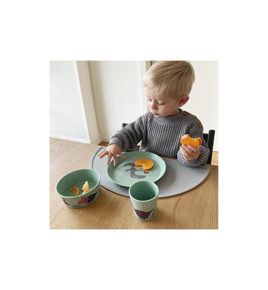 KOZIOL - Kinderteller CONNECT REX sage green 400 ml