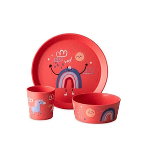 KOZIOL - Service de table pour enfants CONNECT DREAMS coral red