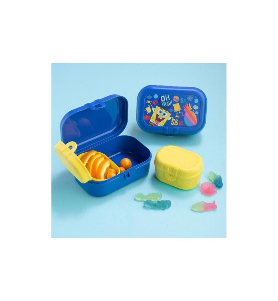 KOZIOL - Lunchbox SPONGEBOB space blue, 3er Set