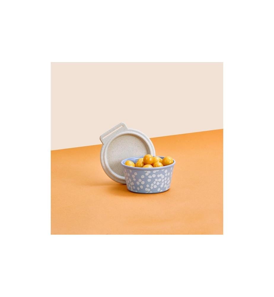 KOZIOL - Bol Blomster Dot avec couvercle 250 ml, Bleu