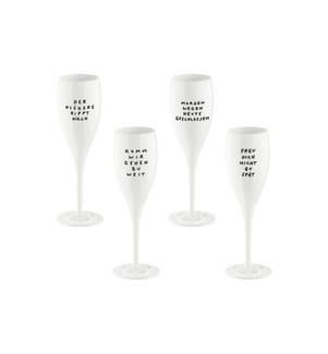KOZIOL - Verre à champagne Prêt à dire 100 ml, 4 Pièce/s, Blanc