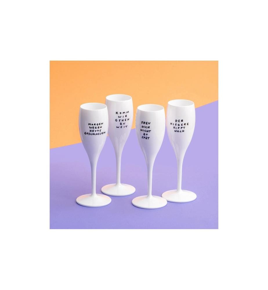 KOZIOL - Verre à champagne Prêt à dire 100 ml, 4 Pièce/s, Blanc