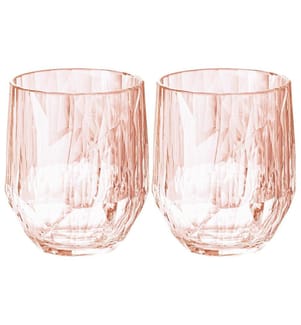 KOZIOL - Trinkglas Club No. 24 300 ml, 2 Stück, Rosa