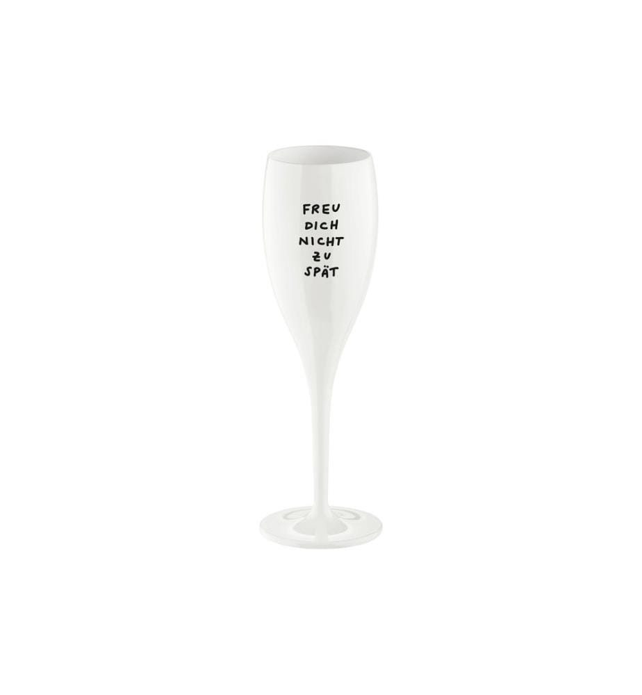 KOZIOL - Sektglas Freu dich nicht 100 ml, 1 Stück, Weiss
