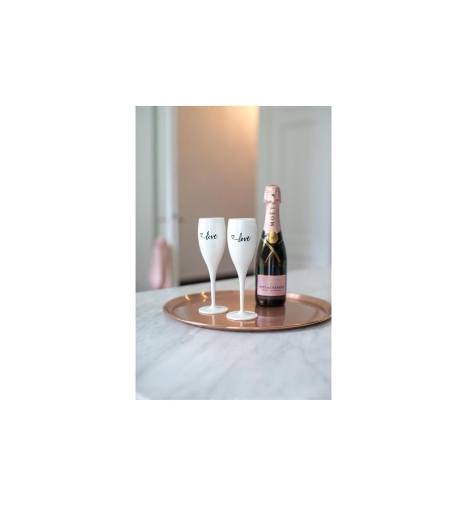 KOZIOL - Sektglas Superglas Love 100 ml, 1 Stück, Weiss