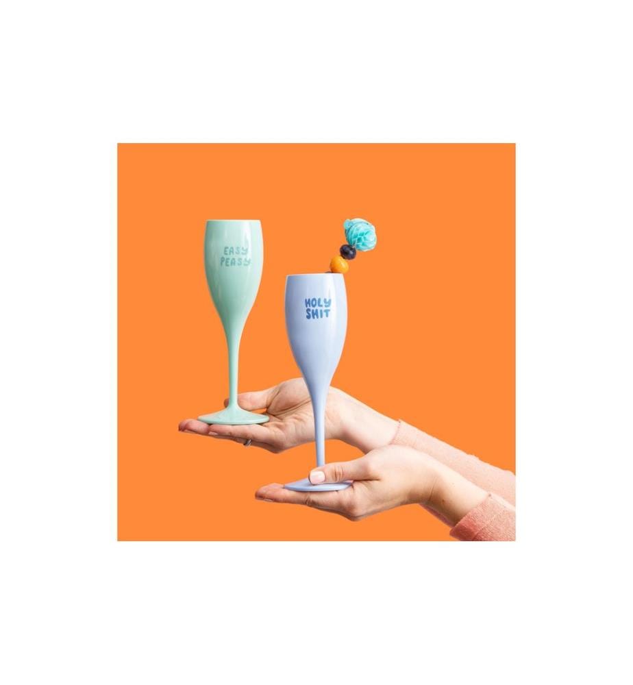 KOZIOL - Sektglas Holy Shit 100 ml, 1 Stück, Blau