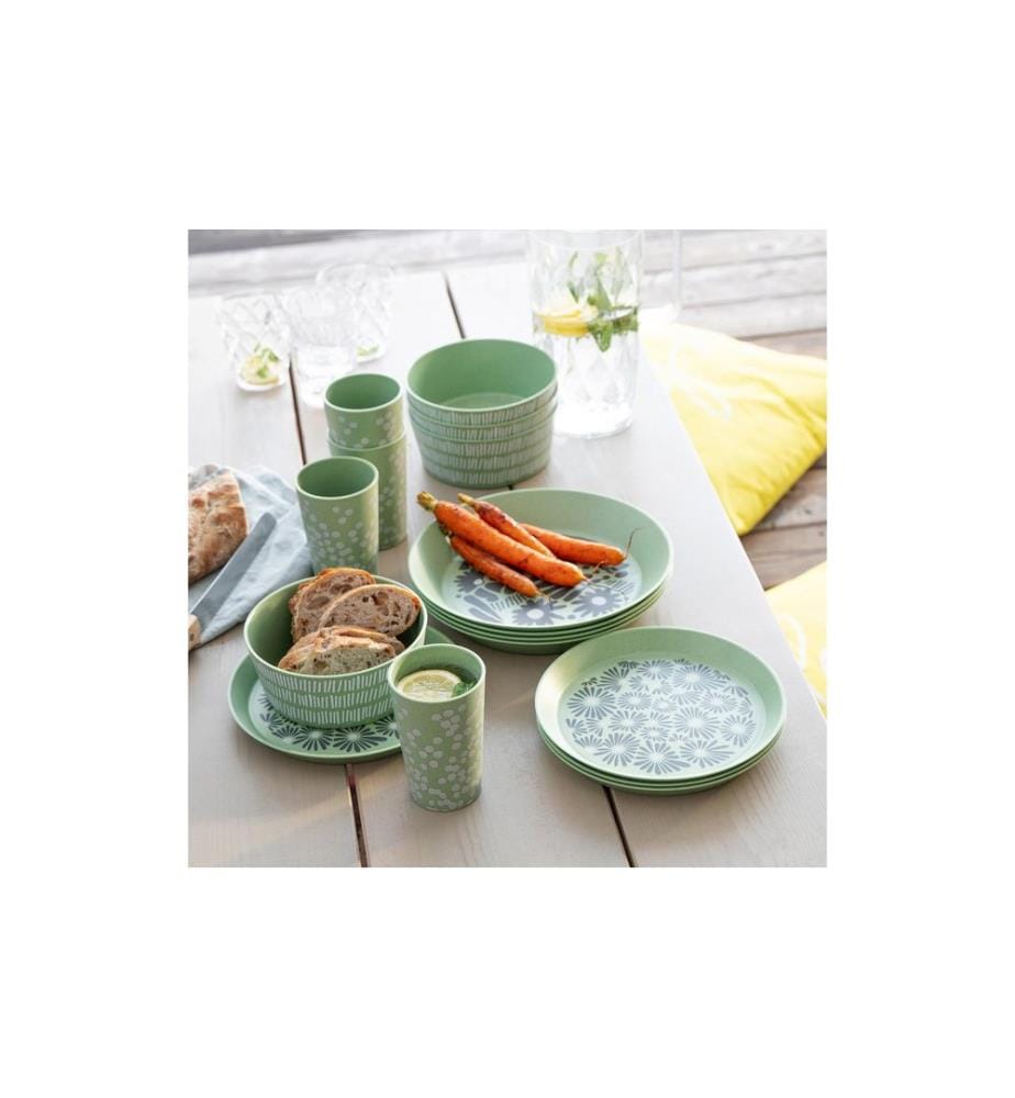 KOZIOL - Suppen- & Pastateller Blomster 4 Stück, Grün