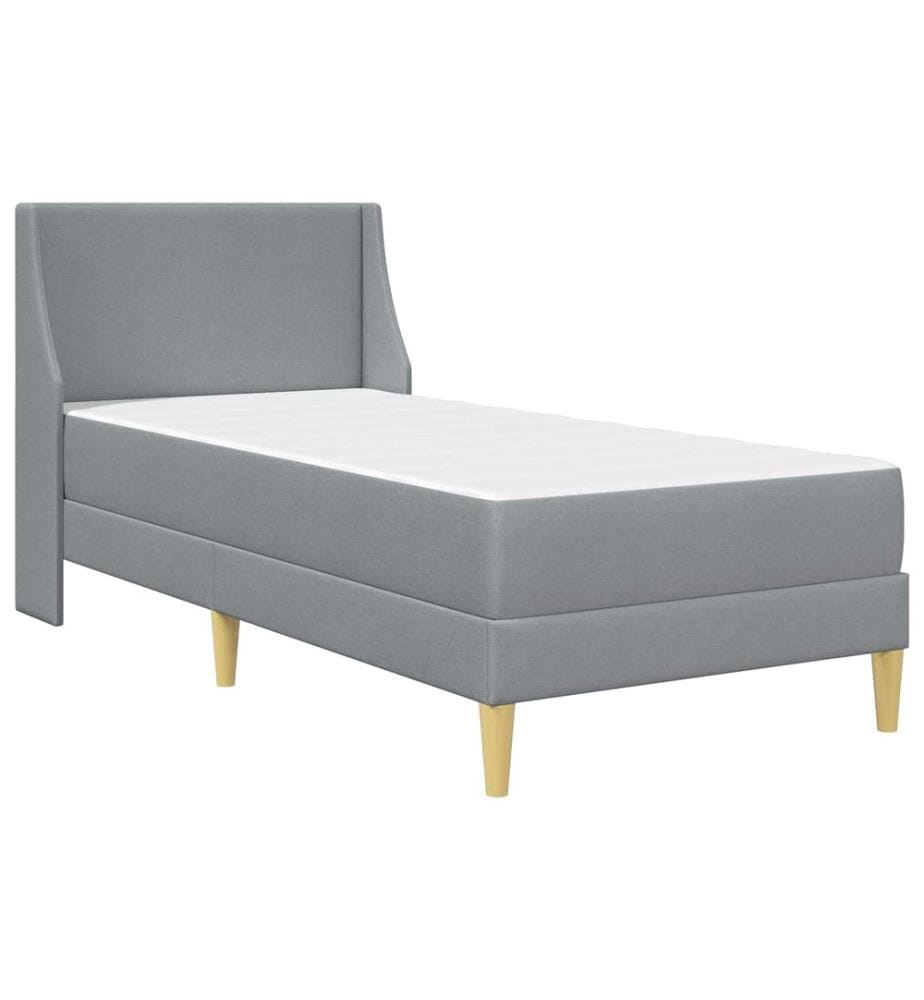 Bed Frame with Mattress Light Grey 80x 200 cm Polyester