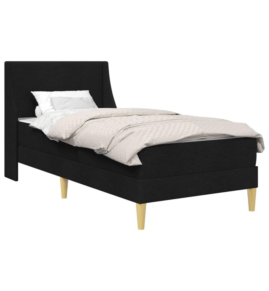 Cadre de lit avec matelas Noir 90 x 190 cm Polyester