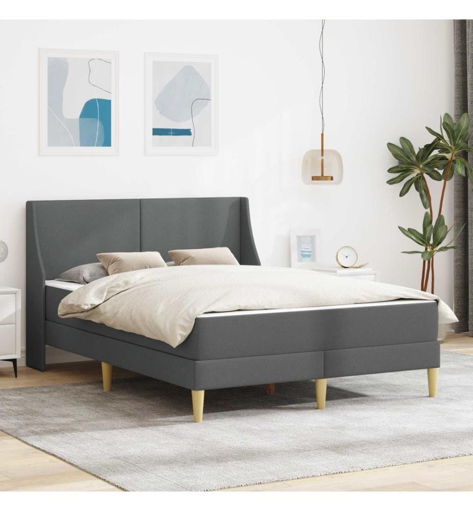 Bed Frame with Mattress and Headboard Polyester