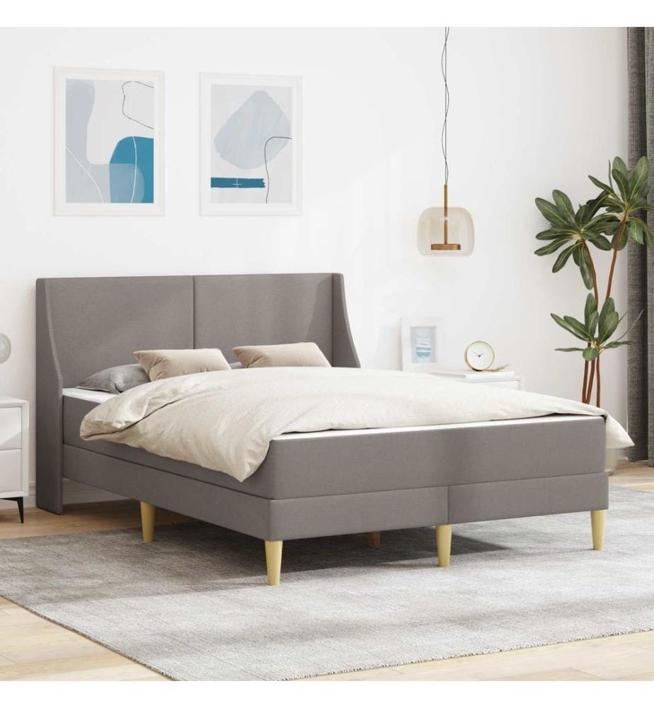 Bed Frame with Mattress and Headboard Polyester