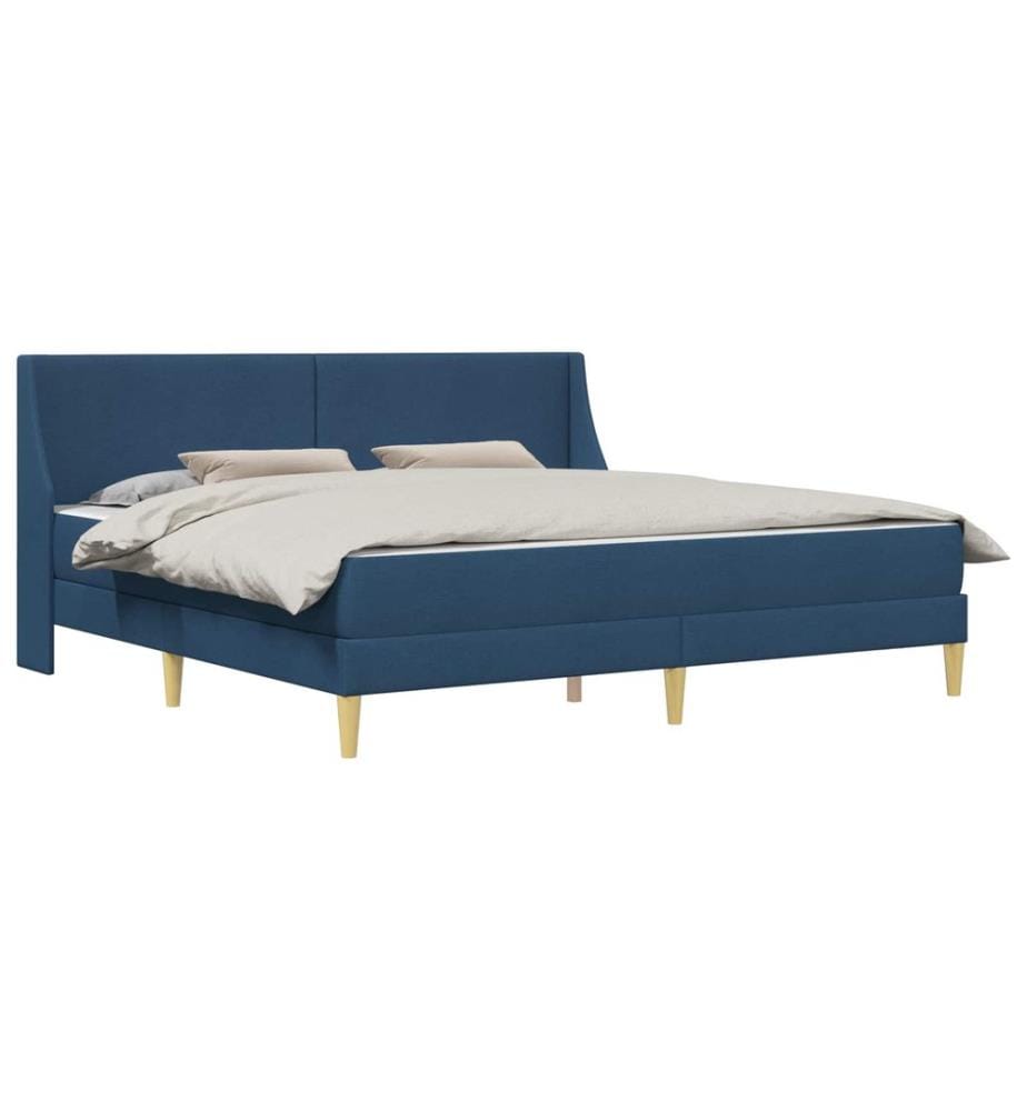 Cadre de lit avec matelas Bleu 180 x 200 cm Polyester