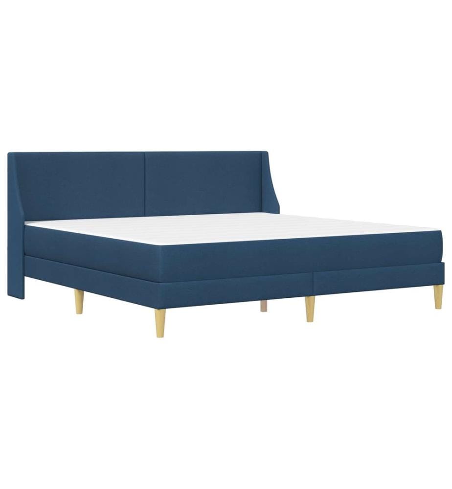 Cadre de lit avec matelas Bleu 180 x 200 cm Polyester