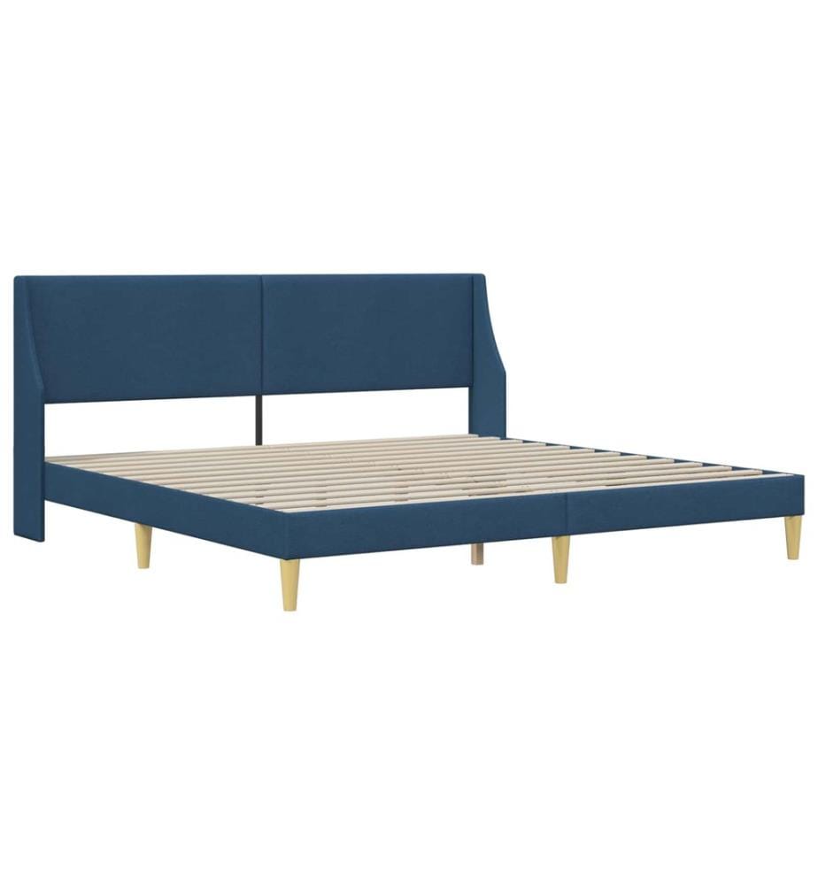Cadre de lit avec matelas Bleu 180 x 200 cm Polyester