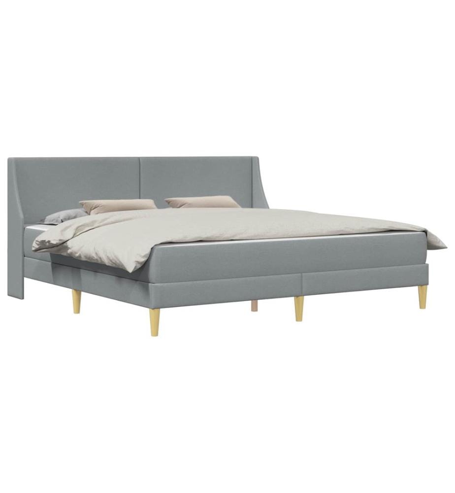 Bed Frame with Mattress Light Grey 200x200 cm Polyester
