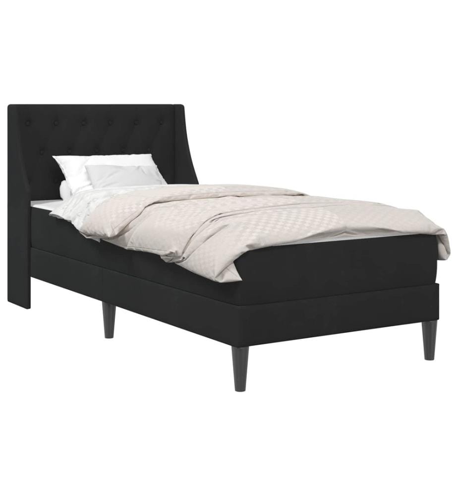 Cadre de lit avec matelas avec matelas Noir 80 x 200 cm Velours