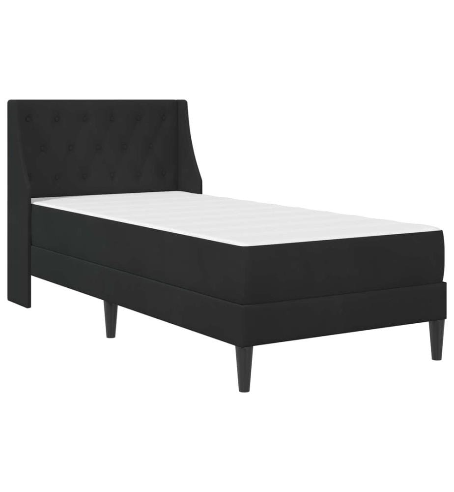 Cadre de lit avec matelas avec matelas Noir 80 x 200 cm Velours