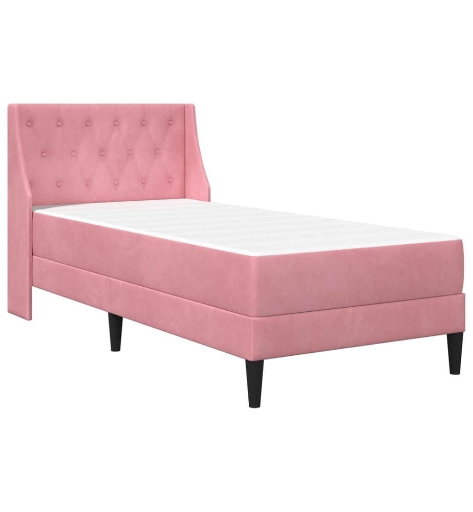 Cadre de lit avec matelas avec matelas Rose 90 x 190 cm Velours